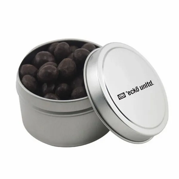 Round Tin with Choc Espresso Beans - SBF3100 - Custom Coasters Now