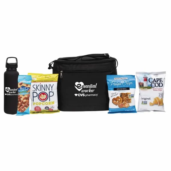Deluxe Appreciation Cooler Water Bottle Set With Snacks - Custom Coasters Now