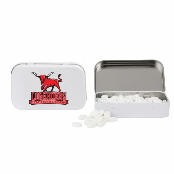 Rectangular Tin with Football Shaped Mints - Custom Coasters Now
