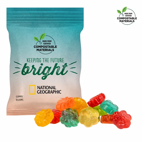 2oz. ECO-Digibag, Compostable & Full Color, Gummy Blooms - Custom Coasters Now