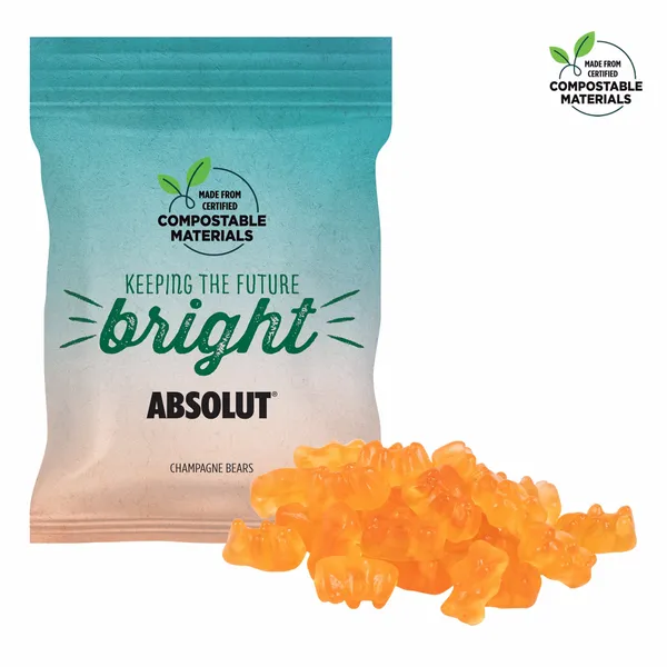 2oz ECO-Digibag, Compostable & Full Color, Champagne Bears - Custom Coasters Now