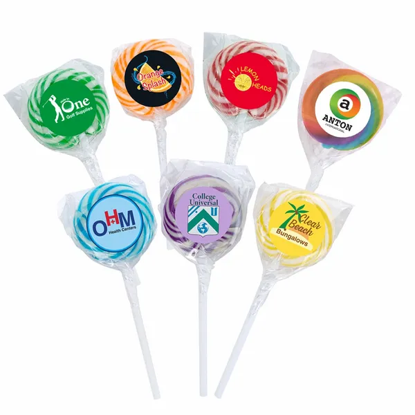 Swirl Lollipop with Round Label - Custom Coasters Now