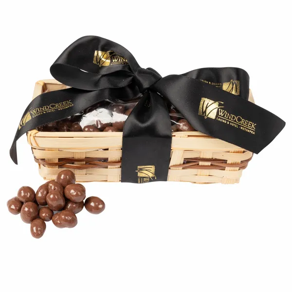 Gift Basket with Choc Covered Peanuts - Custom Coasters Now