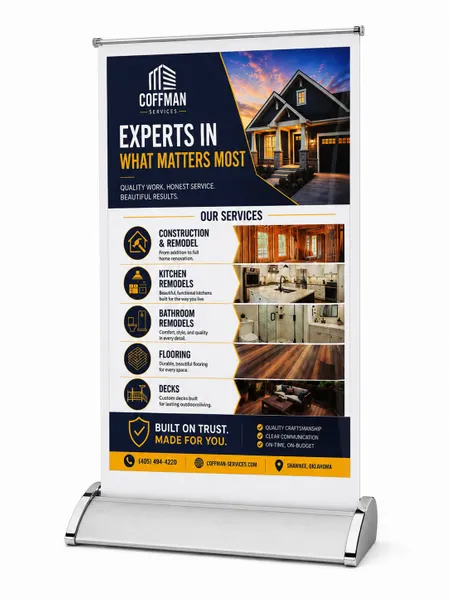 Table Roll Up Banner Stand - Custom Coasters Now