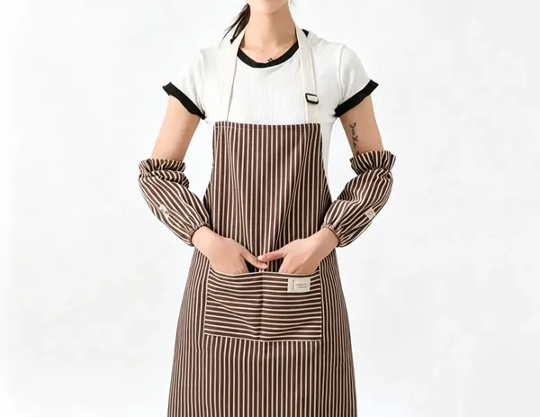 Striped Cotton and Linen Apron - Custom Coasters Now