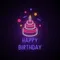 Happy Birthday with Cake Neon Sign - Custom Coasters Now
