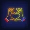Woman Hands Heart Gesture Neon Sign - Custom Coasters Now