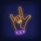 Rock Gesture Neon Sign - Custom Coasters Now
