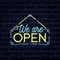We Are Open Blue and Yellow Neon Sign - Custom Coasters Now