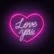 Pink Love You Neon Sign - Custom Coasters Now