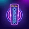 We are Open Vertical Neon Sign - Custom Coasters Now