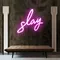 Glowing Slay Pink Neon Sign - Custom Coasters Now