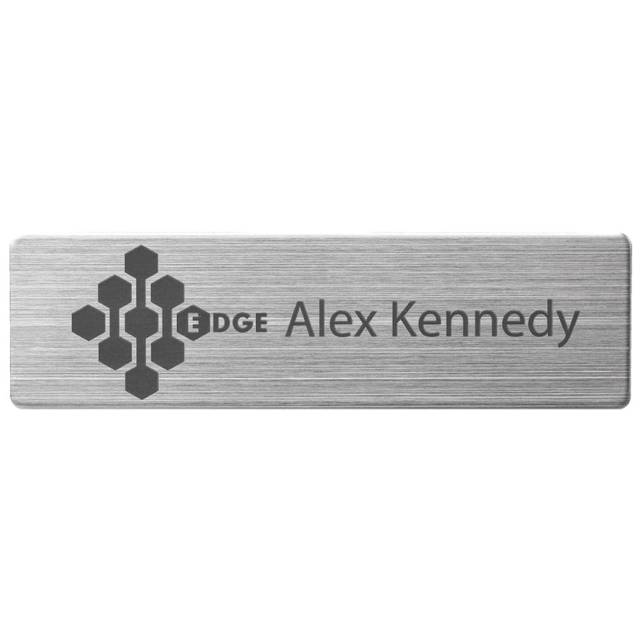 Engraved Metal Name Badges - Custom Coasters Now