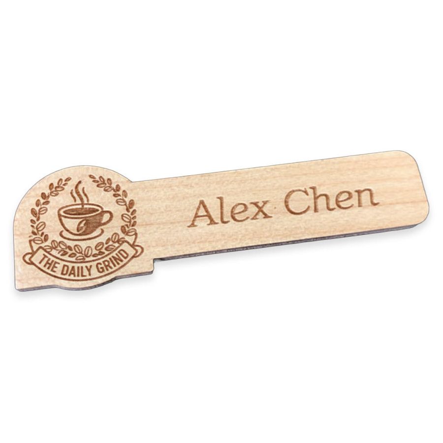 Wooden Name Badges - Custom Coasters Now