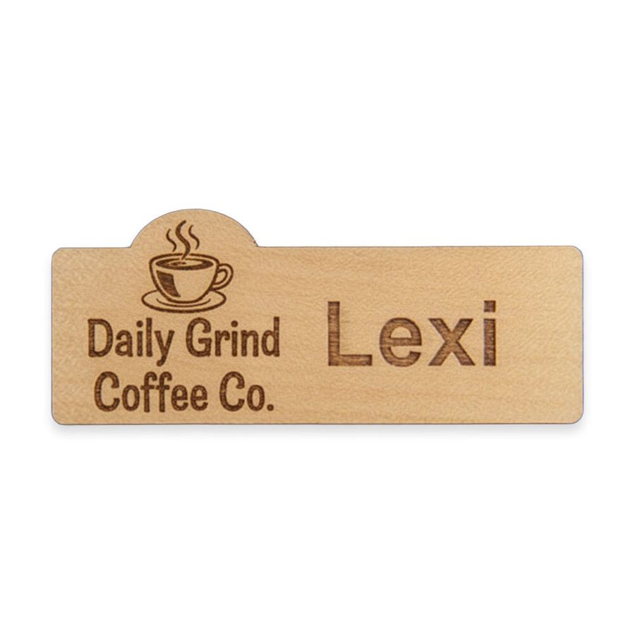 Wooden Name Badges - Custom Coasters Now