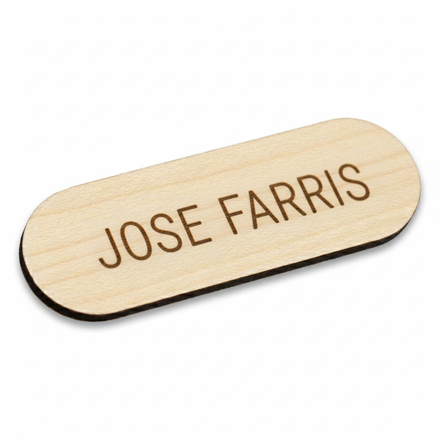 Wooden Name Badges - Custom Coasters Now