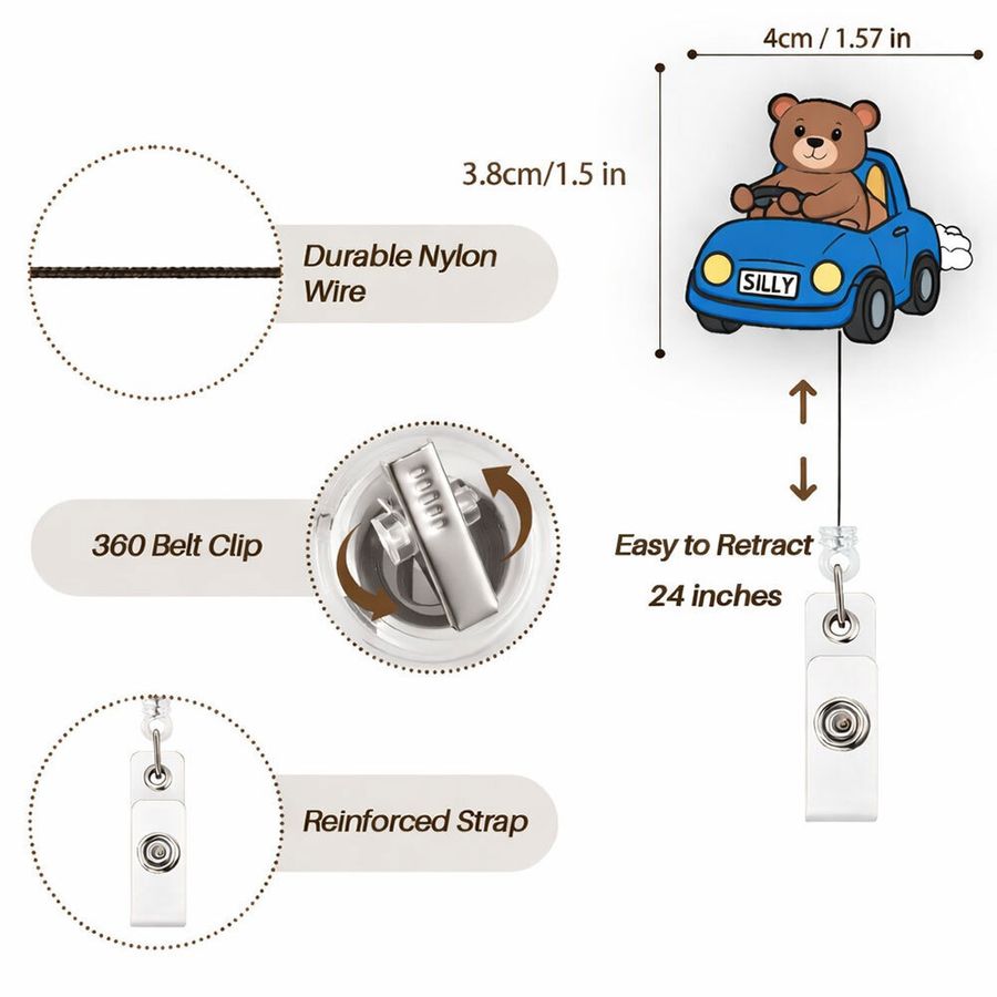 Custom Shape Acrylic Badge Reel - Custom Coasters Now