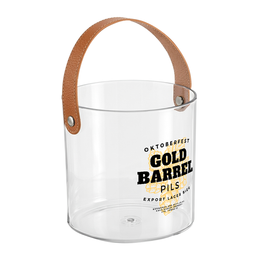 Leather-Strap Clear Drink Buckets - Custom Coasters Now
