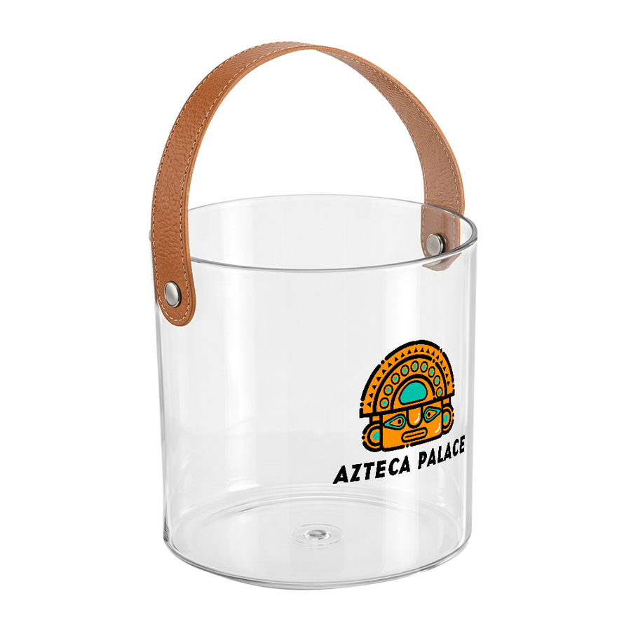 Leather-Strap Clear Drink Buckets - Custom Coasters Now