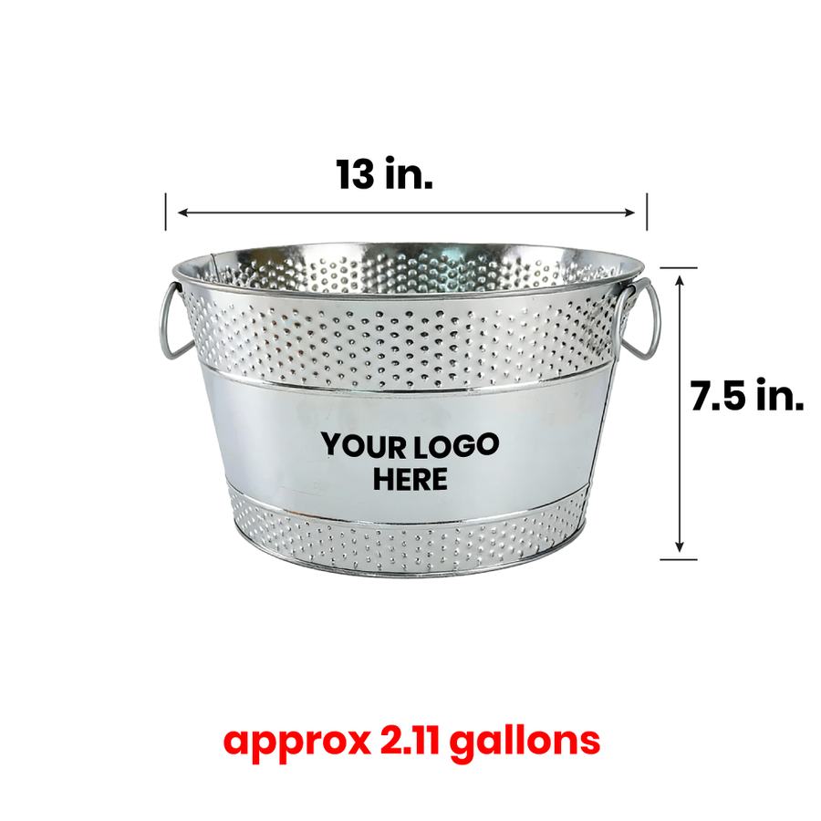 Galvanized Beverage & Ice Buckets - Custom Coasters Now
