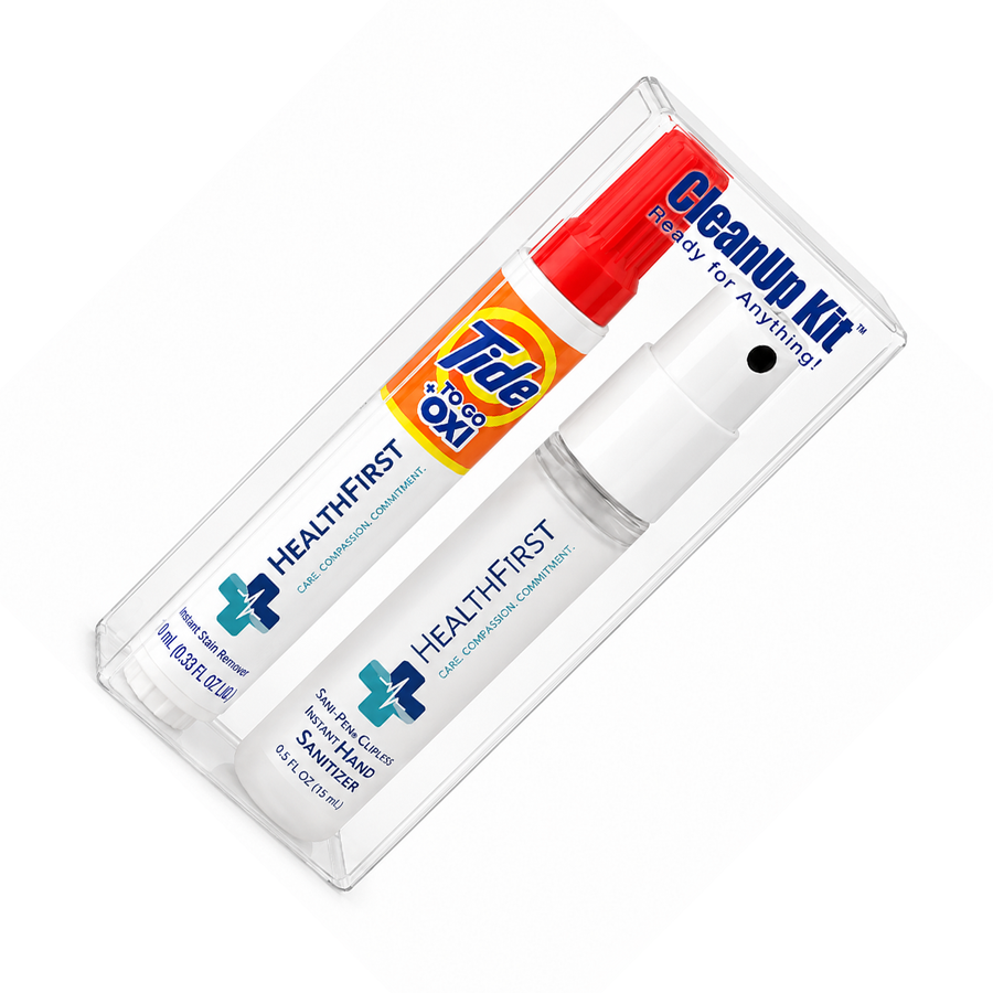 CleanUp Kit - Tide® to Go + Oxi and Sani-Pen® Clipless™ Travel Kits - Custom Coasters Now