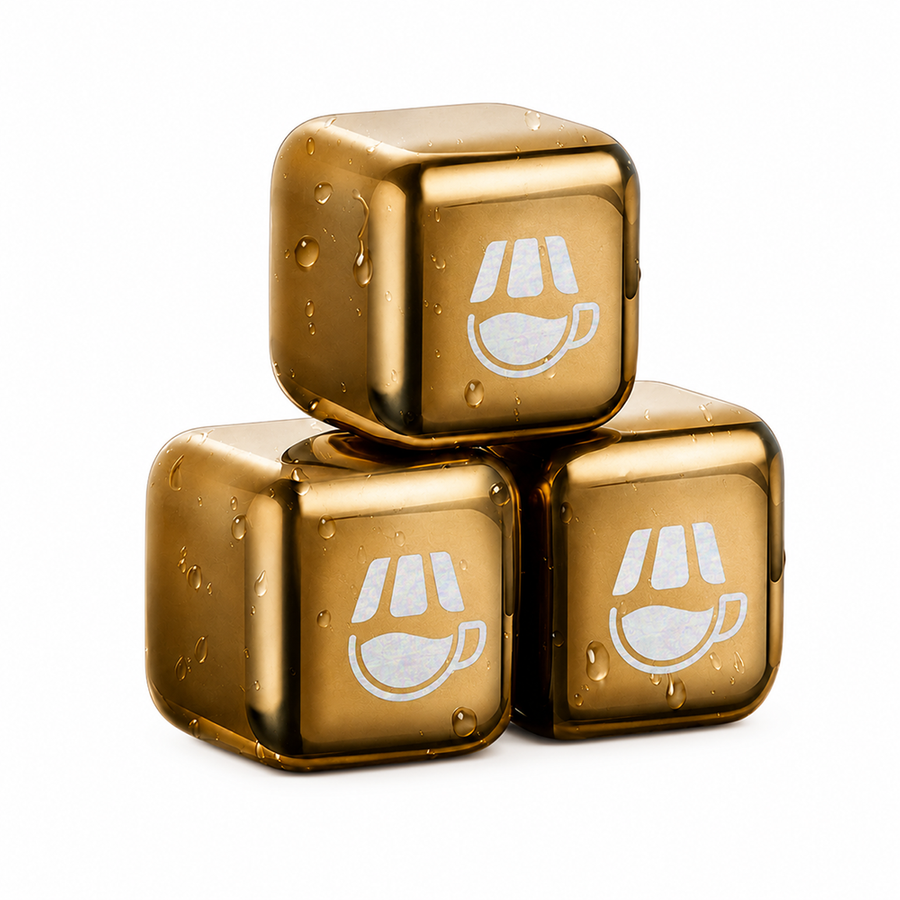 Gold Stainless Steel Ice Cubes - Custom Coasters Now