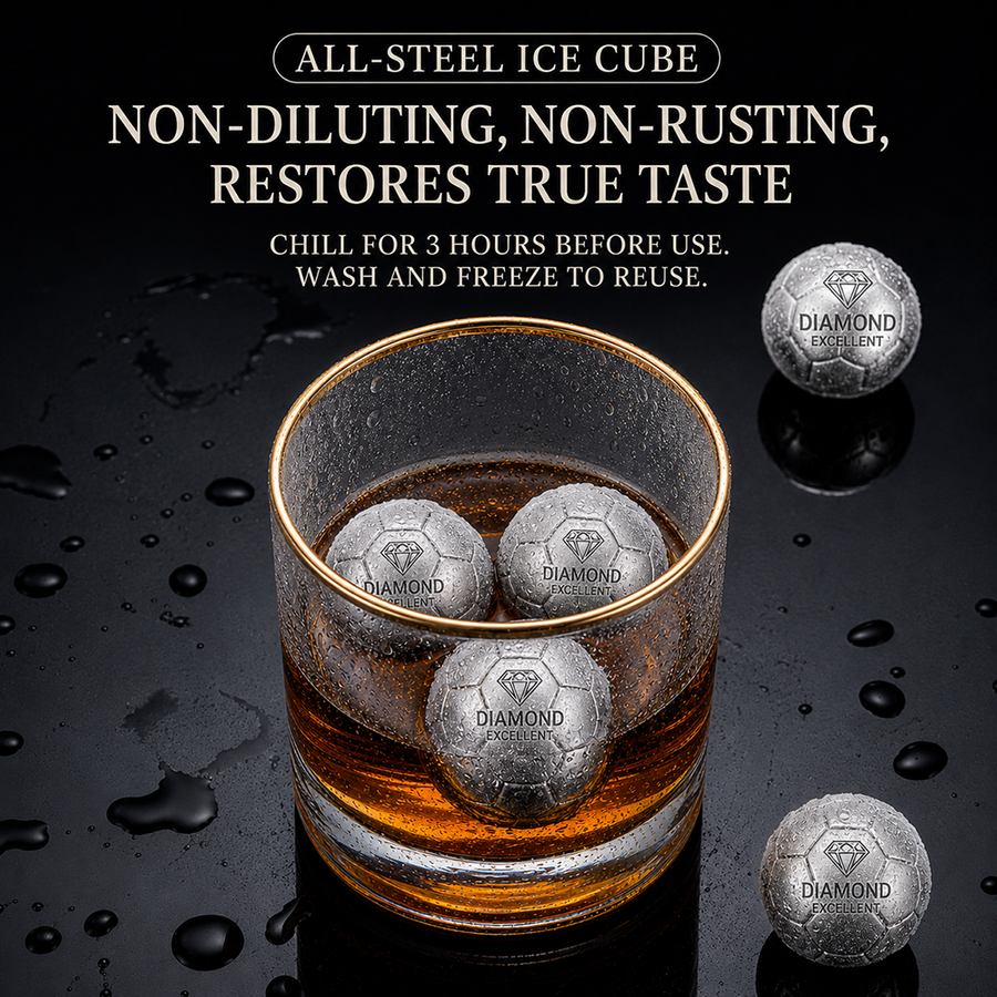Soccer Ball Stainless Steel Ice Cubes - Custom Coasters Now