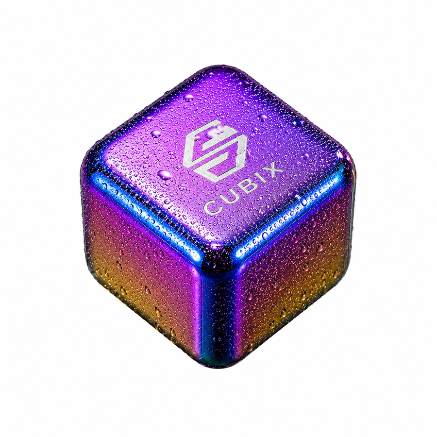 Rainbow Stainless Steel Ice Cubes - Custom Coasters Now