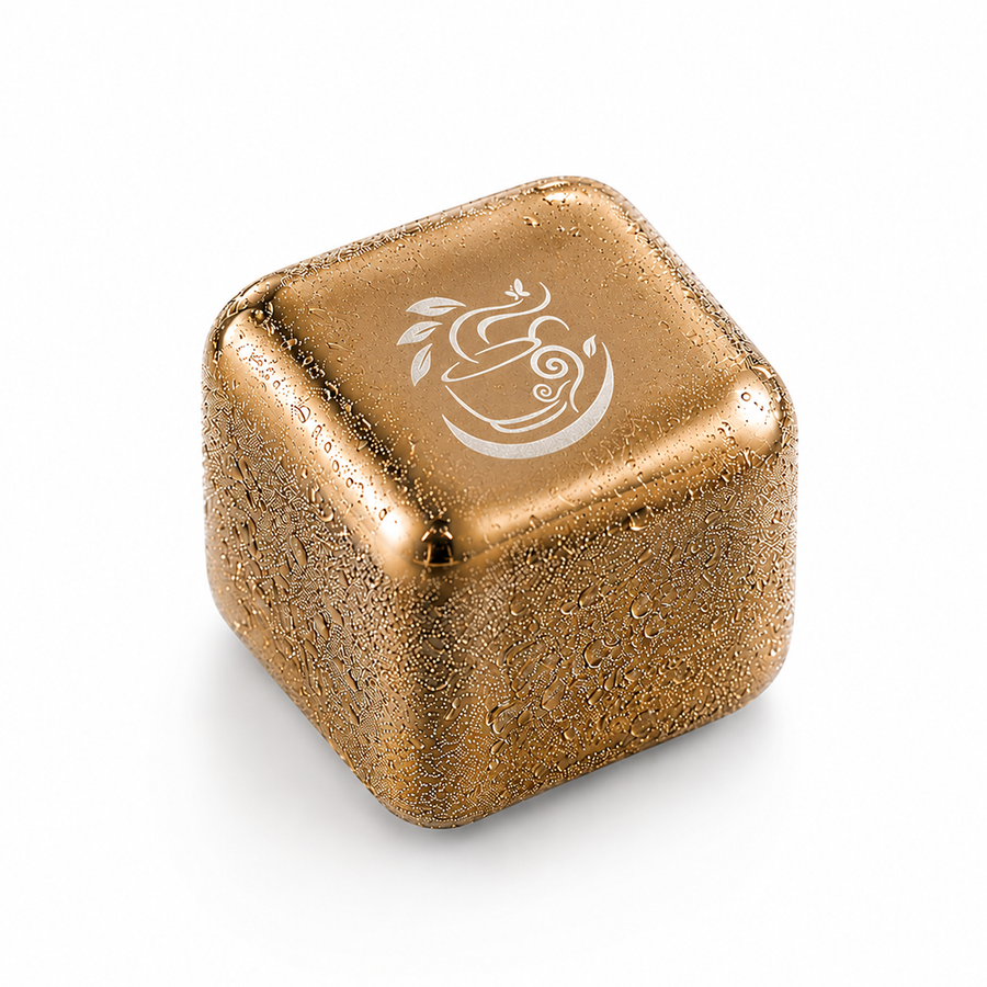 Gold Stainless Steel Ice Cubes - Custom Coasters Now