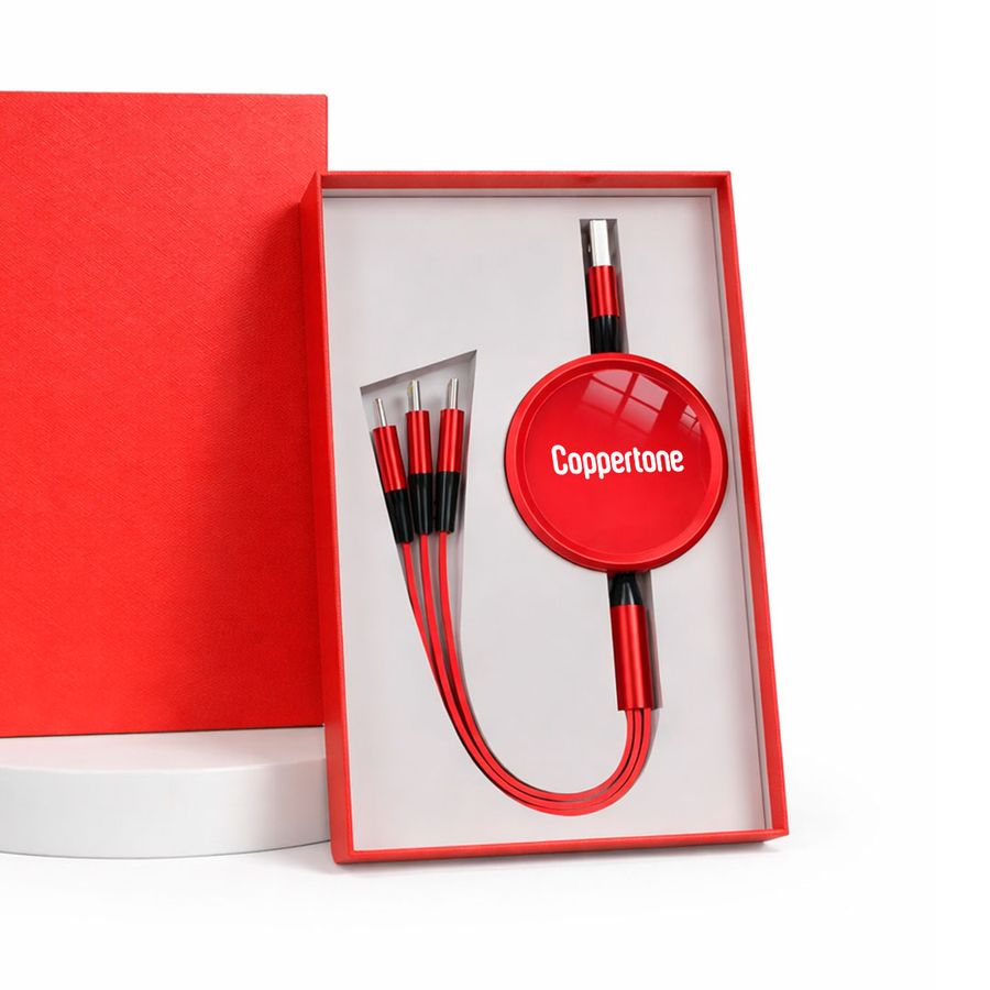 Soft Silicone 3-in-1 Charging Cables - Custom Coasters Now