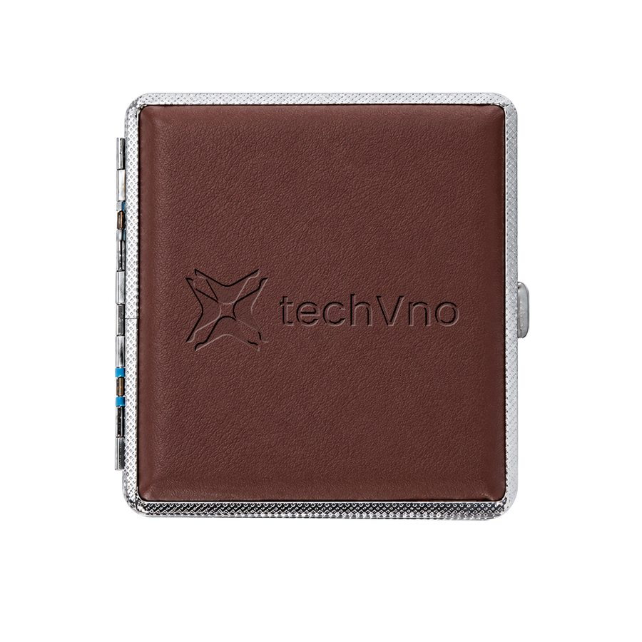 Leather Grain Metal Cigarette Cases - Custom Coasters Now