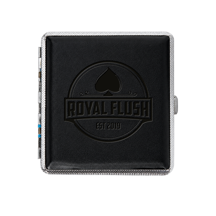 Leather Grain Metal Cigarette Cases - Custom Coasters Now