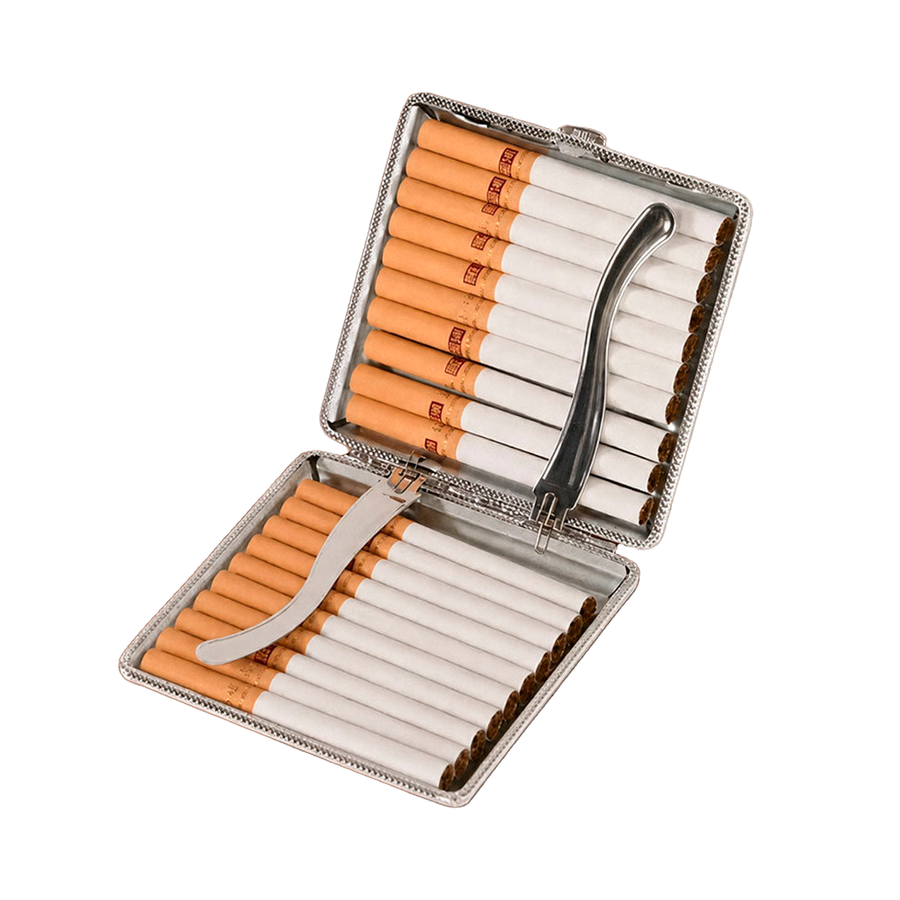 Leather Grain Metal Cigarette Cases - Custom Coasters Now