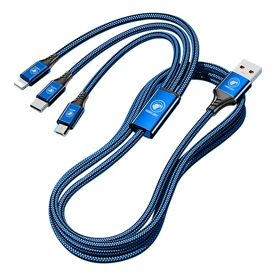 Nylon Braided 3-in-1 Charging Cables - Custom Coasters Now