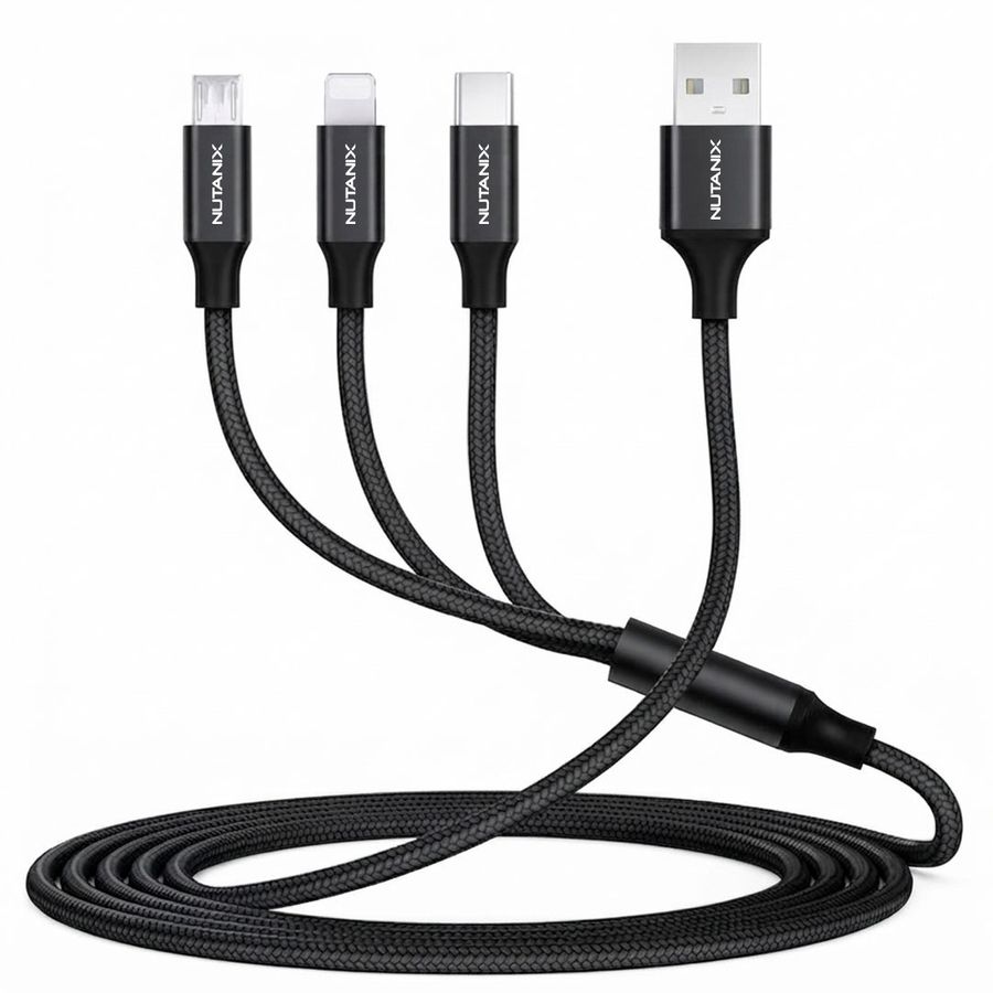 Nylon Braided 3-in-1 Charging Cables - Custom Coasters Now