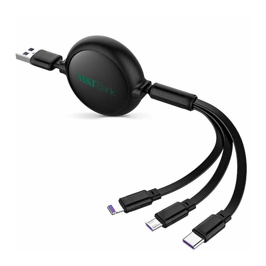 Soft Silicone 3-in-1 Charging Cables - Custom Coasters Now